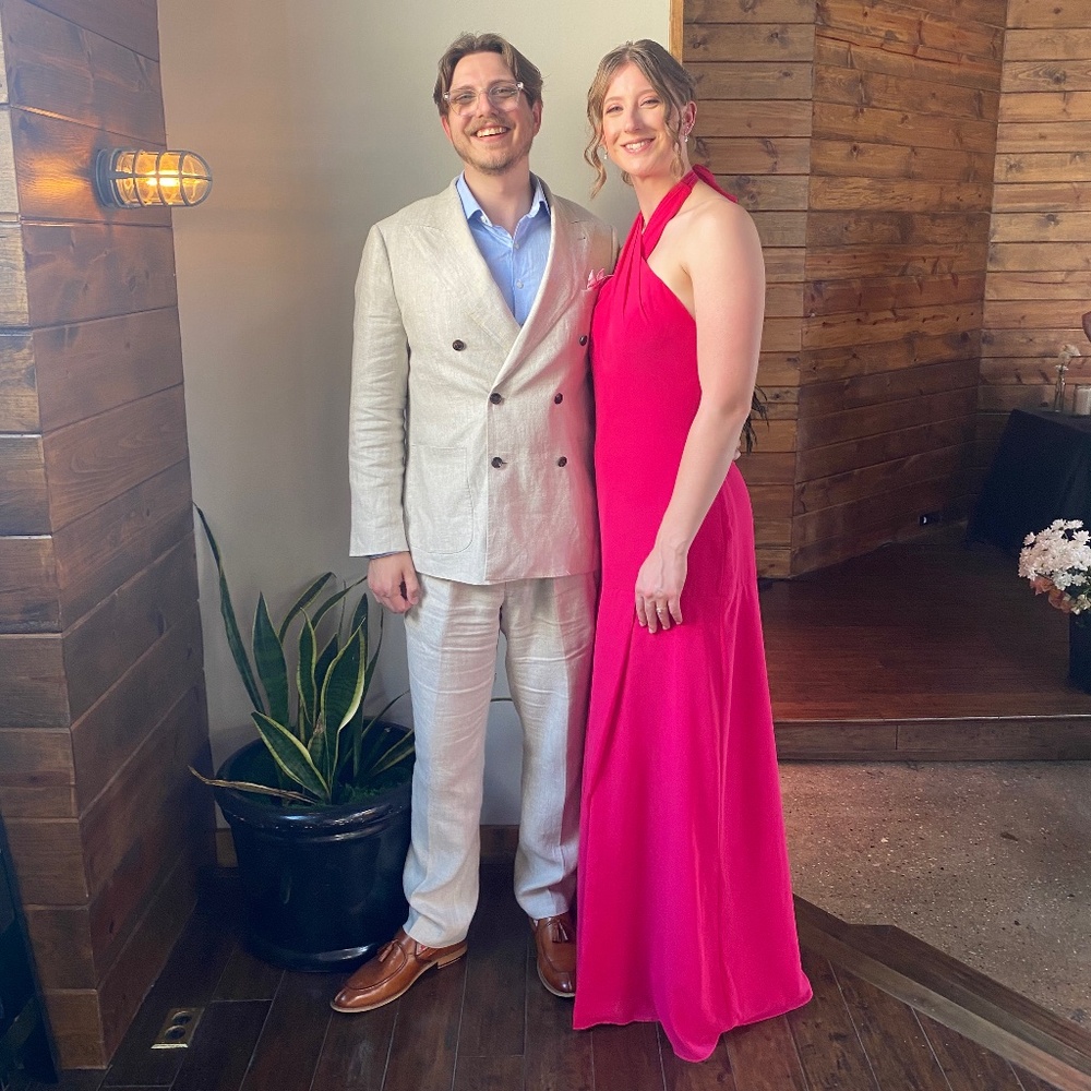 Hot Pink Revelry Athena Bridesmaids dress